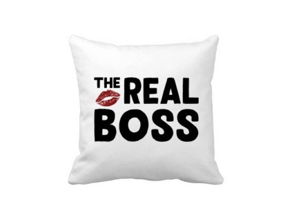 povlak na polštář bílý the real boss