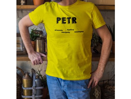 Petr jméno s vlsatnostmi kopie žlutý