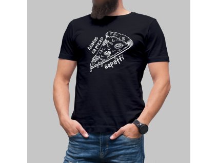 Ananas na pizzu nepatří mockup pánský černý
