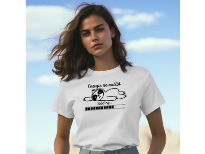 Energie se načítá (Lenochod) dámský mockup bílá