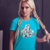 Hororové kočky mockup dámské tričko tyrkysové