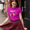 miluji tě dámské tričko mockup purpurová