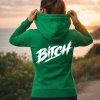 BITCH BADAZZ Dámská mikina mockup středně zelená