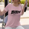 Bitch Dámské tričko mockup růžová