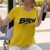 Bitch Dámské tričko mockup žlutá