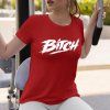 Bitch Dámské tričko mockup červená