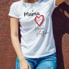 Máma - srdce - jména dětí - Dámské tričko