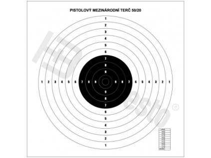 Mezinárodní pistolový terč 50/20 - 10ks