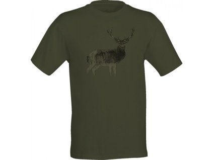 WildZone triko zelené jelen 2XL