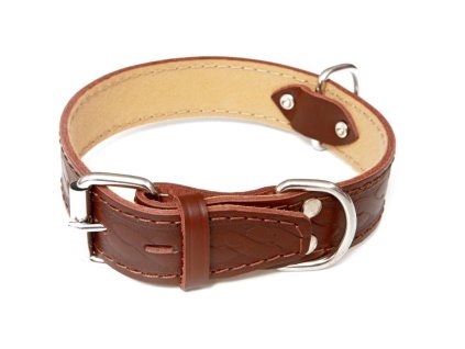 Obojek Herry hnědý s vlisem 35/55