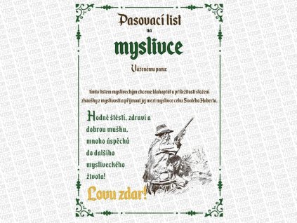 pasovací a3 myslivec