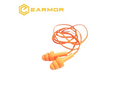 Špunty do uší s provázkem silikonové EARMOR  M04 (oranžové)
