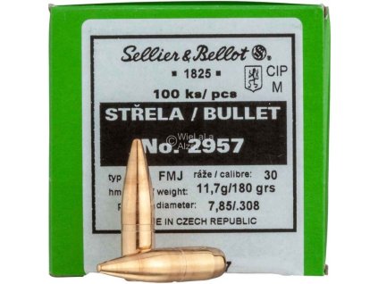 střela 2957 FMJ 11,7g (80gr) - 308 Win / 30-06 Spr.