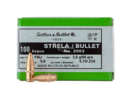 Střela 2903 FMJ 3,6g (55gr) - 223 Rem.