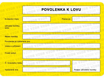 povolenka k lovu 1 ks