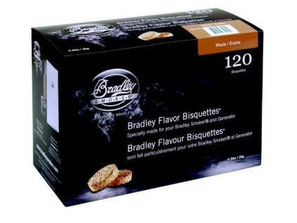 udící brikety bradley javor 120ks
