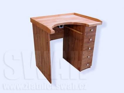 Celodřevěný pracovní stůl - 1 řada zásuvek