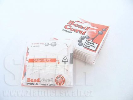 Nitě na perly, bílé č. 6 (2m)